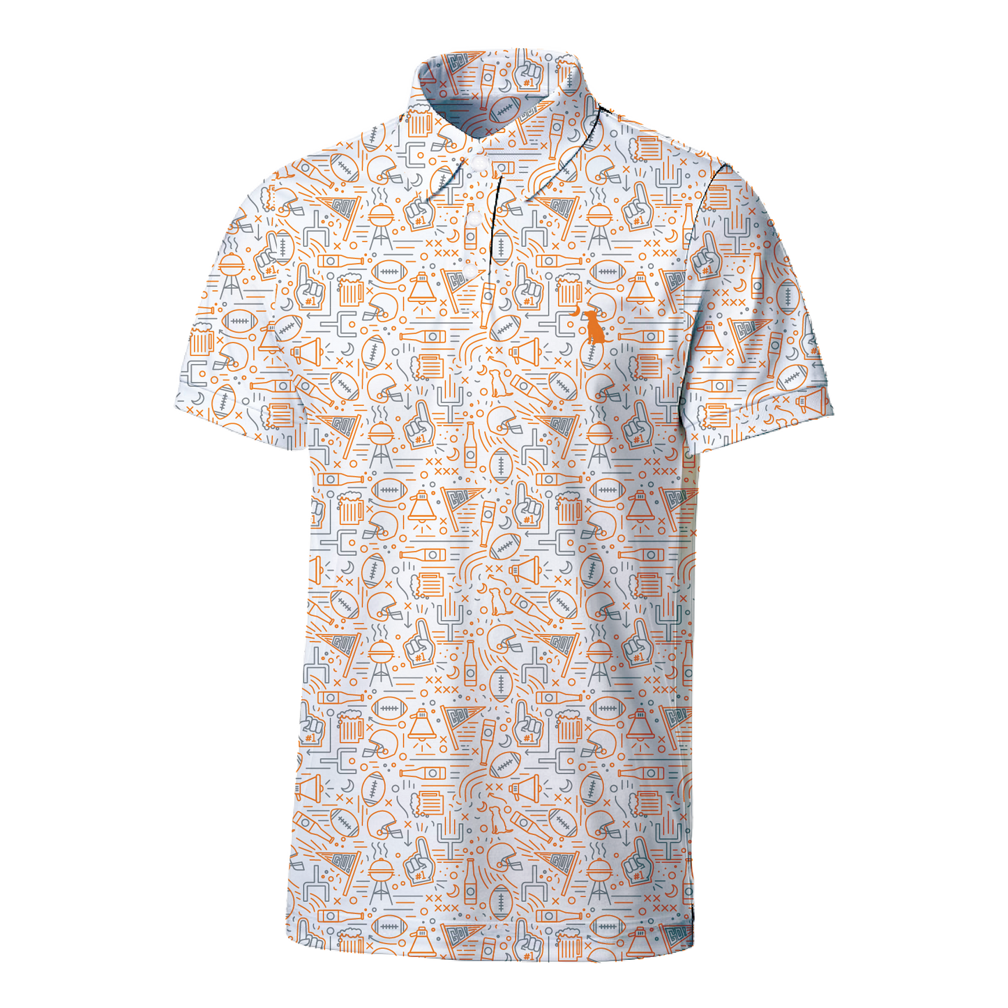 Collegiate Game Day Dirty Myrtle Polo - Big Orange/Gray