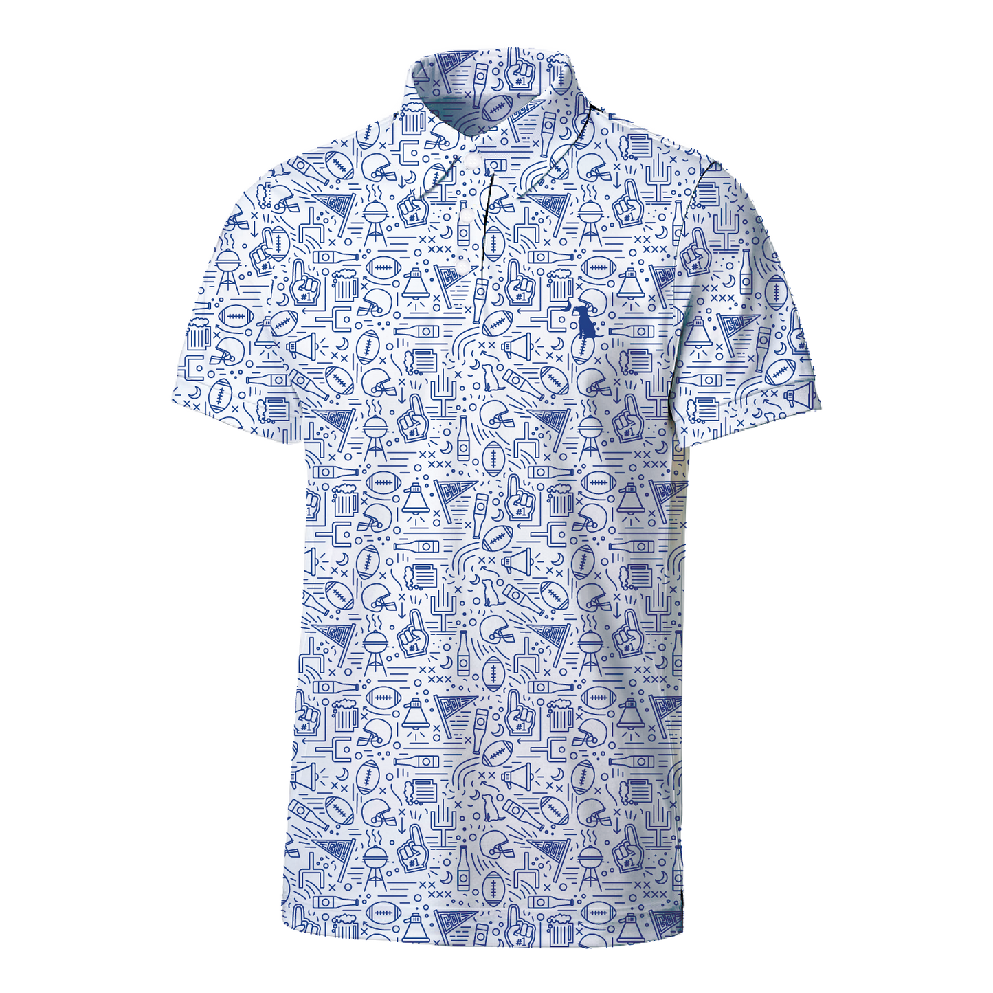 Collegiate Game Day Dirty Myrtle Polo - White/Blue