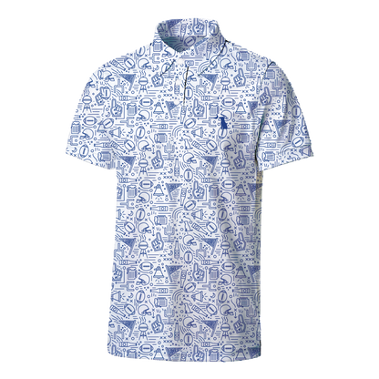 Collegiate Game Day Dirty Myrtle Polo - White/Blue