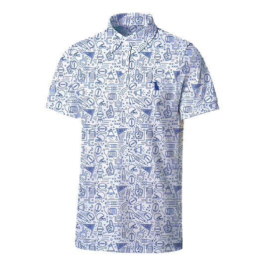 Collegiate Game Day Dirty Myrtle Polo - White/Blue