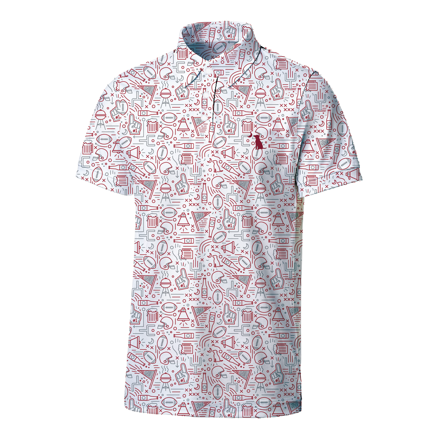 Collegiate Game Day Dirty Myrtle Polo - Crimson/Gray