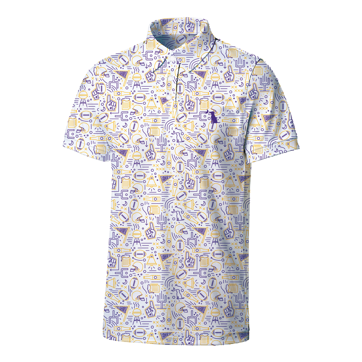 Collegiate Game Day Dirty Myrtle Polo - Yellow/Purple