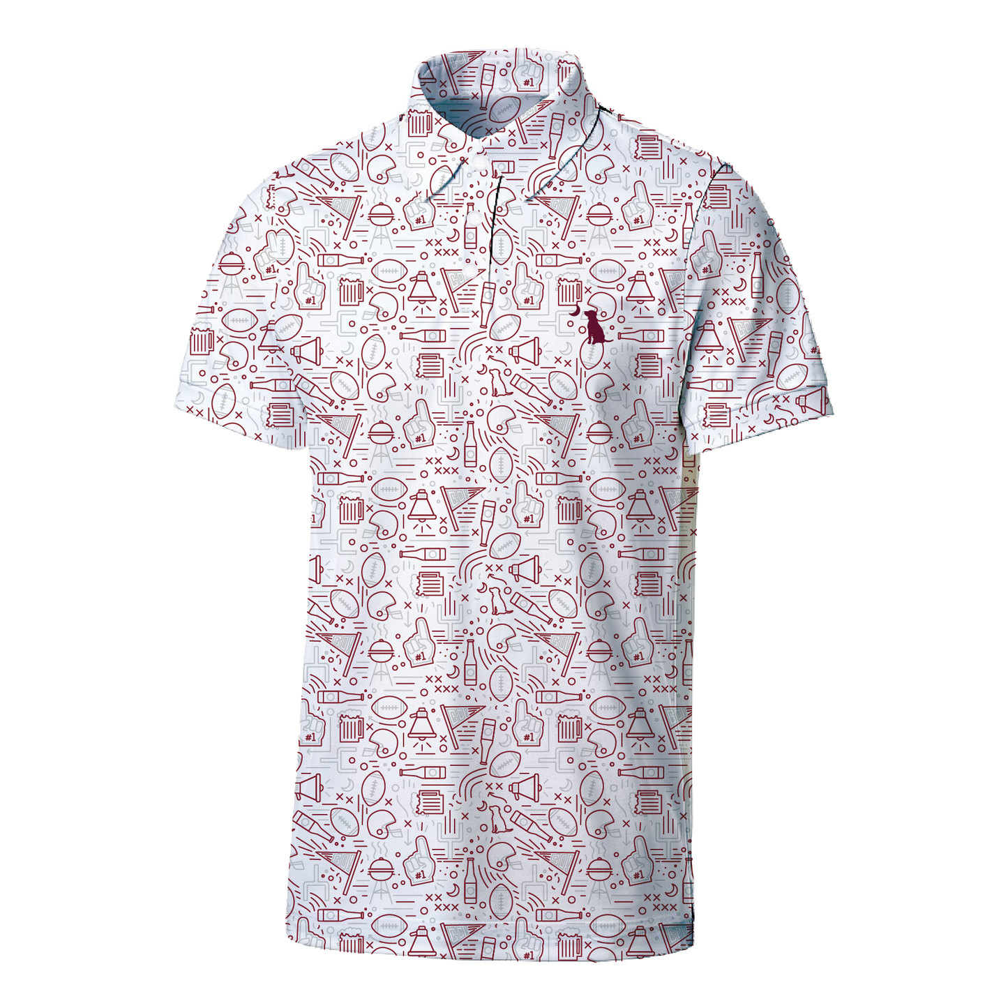 Collegiate Game Day Dirty Myrtle Polo - Maroon/Light Gray