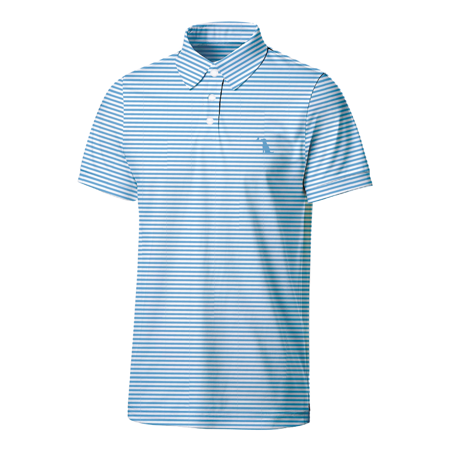 Collegiate Palms Polo - Carolina Blue/White