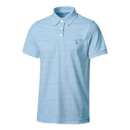 Collegiate Palms Polo - Carolina Blue/White