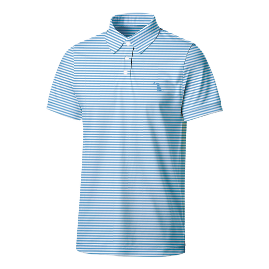 Collegiate Palms Polo - Carolina Blue/White