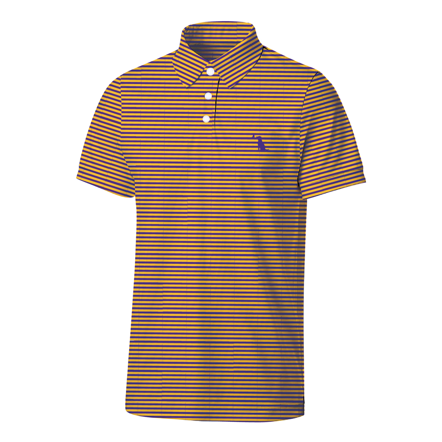Collegiate Palms Polo - Yellow/Purple