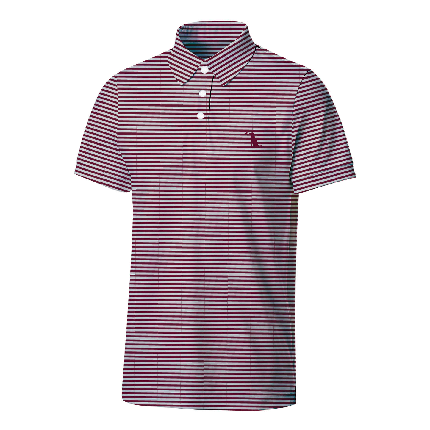 Collegiate Palms Polo - Maroon/Light Gray