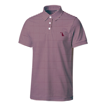 Collegiate Palms Polo - Maroon/Light Gray