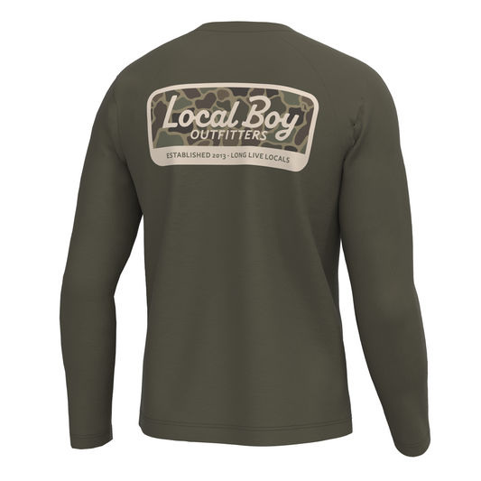 Brush Camo Mark Long Sleeve Heather Performance Shirt  - Cedar