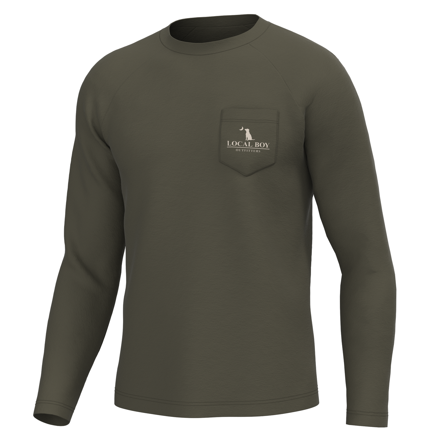 Youth Brush Camo Mark Long Sleeve Heather Performance Shirt - Cedar