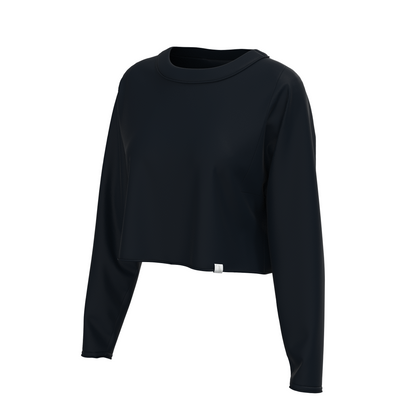 Local Girl Youth Boxy Crop Long Sleeve T-Shirt - Black