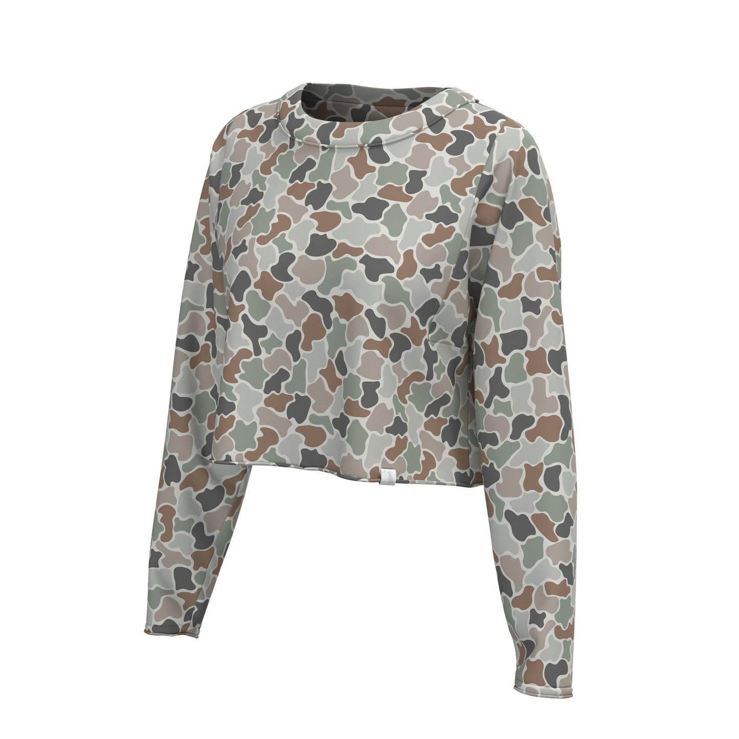 Local Girl Youth Boxy Crop Long Sleeve T-Shirt - Forest Camo Flora