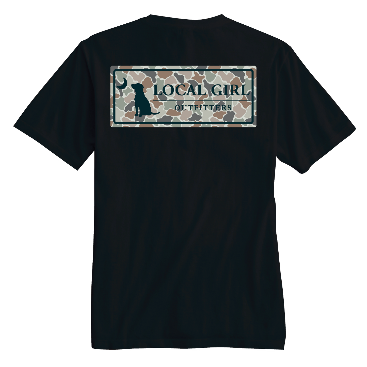 Local Girl Forest Camo Flora Plate T-Shirt - Black