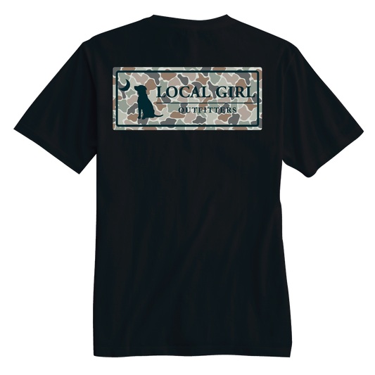 Local Girl Forest Camo Flora Plate T-Shirt - Black