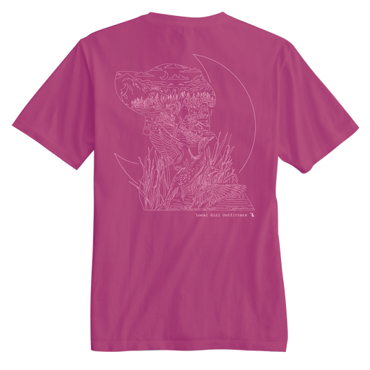 Youth Local Girl Landscape Lines T-Shirt - Crunchberry