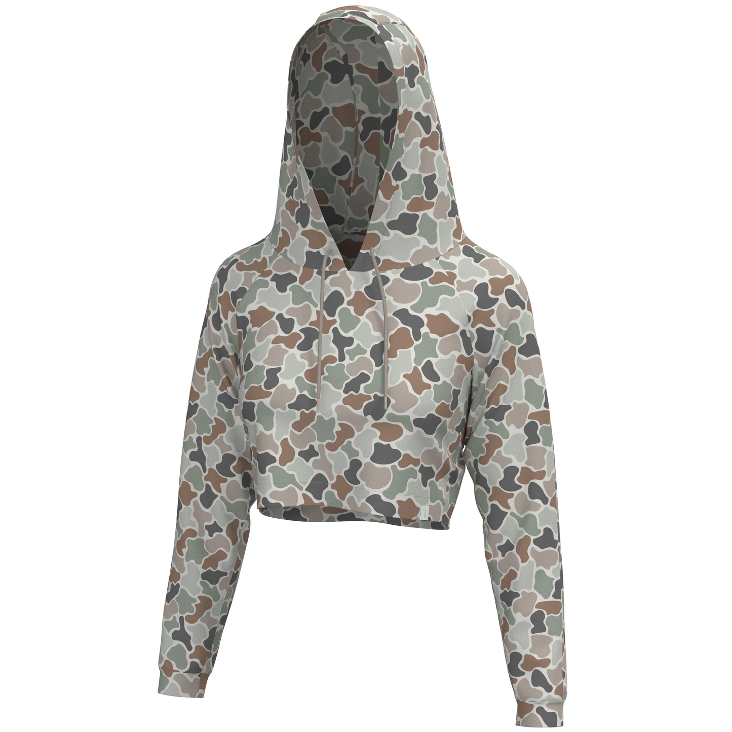 Local Girl Velvet Fleece Cropped Hoodie - Forest Camo Flora