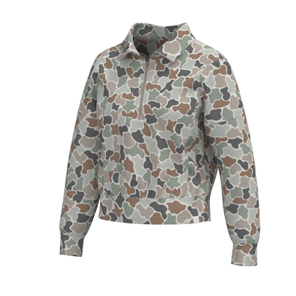 Local Girl Velvet Fleece Quarter-Zip - Forest Camo Flora