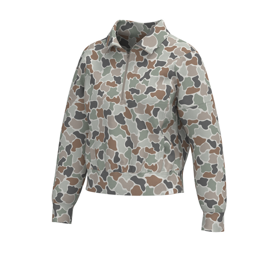 Local Girl Velvet Fleece Quarter-Zip - Forest Camo Flora