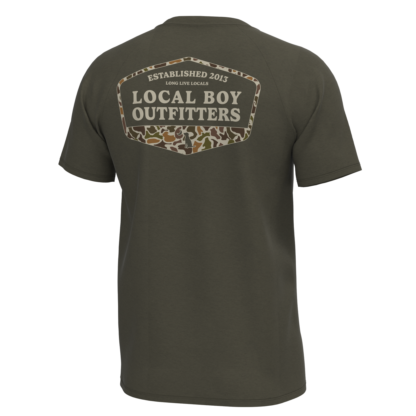 Youth Vintage ESTD Badge Short Sleeve Heather Performance Shirt - Espresso