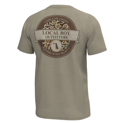 Youth Vintage Sphere Short Sleeve Heather Performance Shirt - Sand