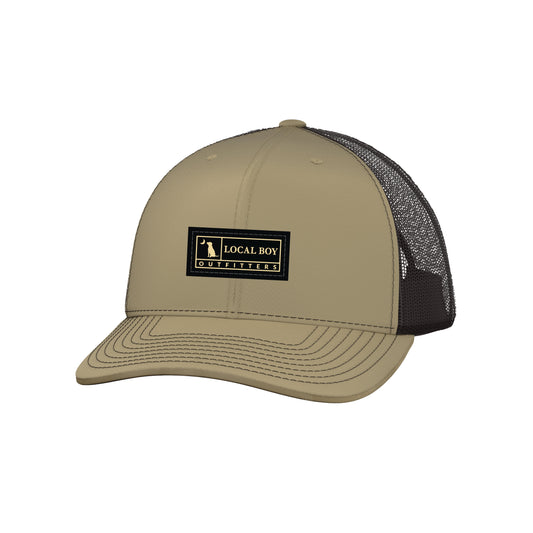 Woven Label Trucker Hat - Khaki