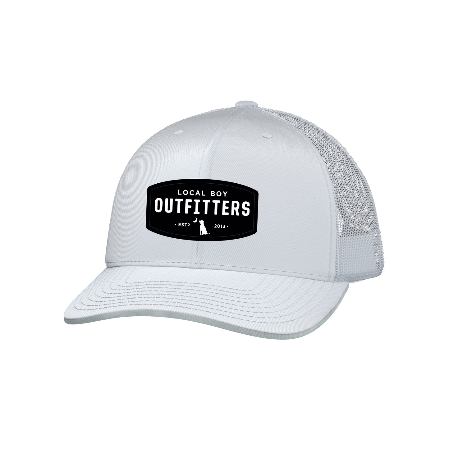 Woven Patch Trucker Hat - White