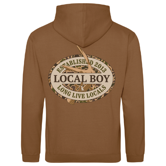 Brushwood Hoodie Old School Antler Oval - Caramel Toffee