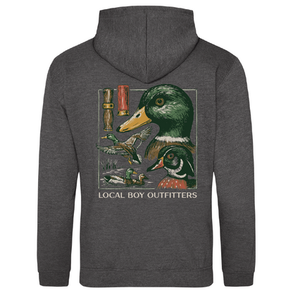 Youth Brushwood Hoodie Duck Species - Charcoal