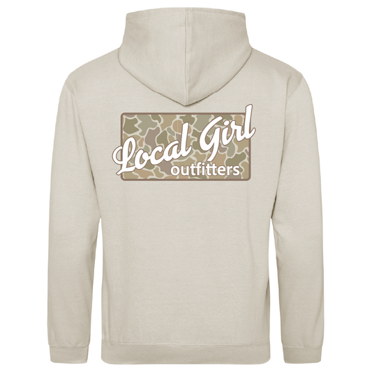 Local Girl Brushwood Hoodie Forest Camo Desert Plate - Natural Stone