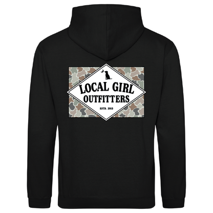 Local Girl Brushwood Hoodie Founder's Flag Forest Camo Flora - Black