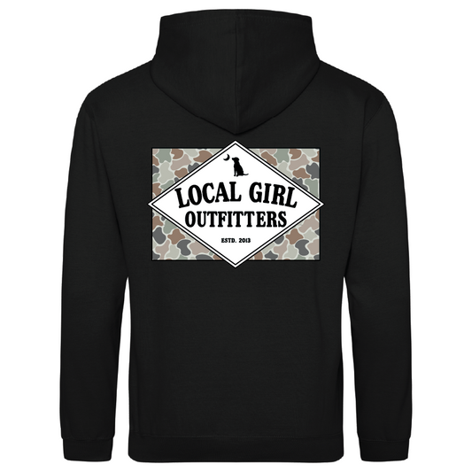 Local Girl Brushwood Hoodie Founder's Flag Forest Camo Flora - Black