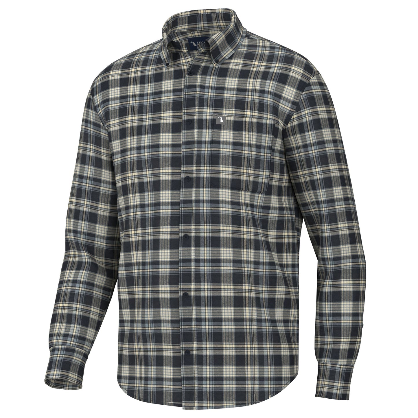 Zeigler Stretch Flannel - Navy/Blue/Tan
