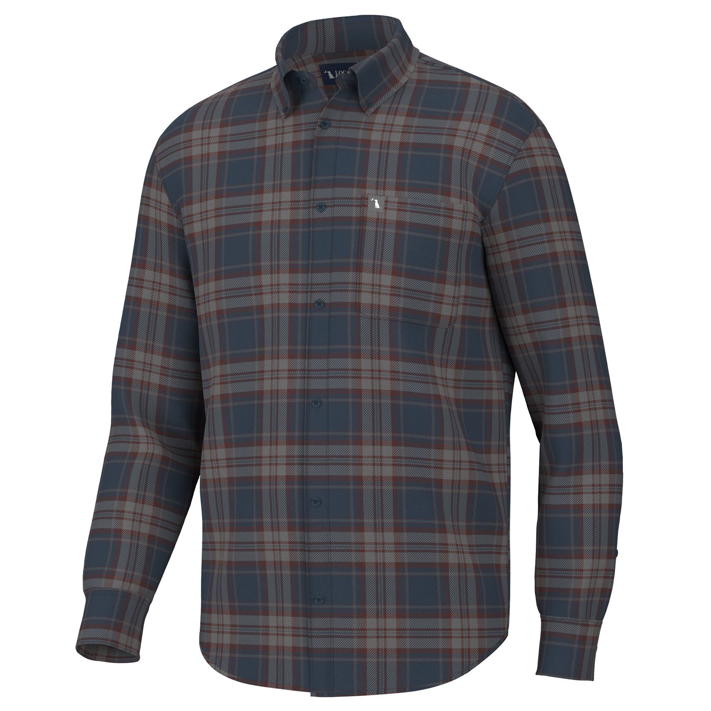 Phelan Stretch Flannel - Tan/Olive/Yellow