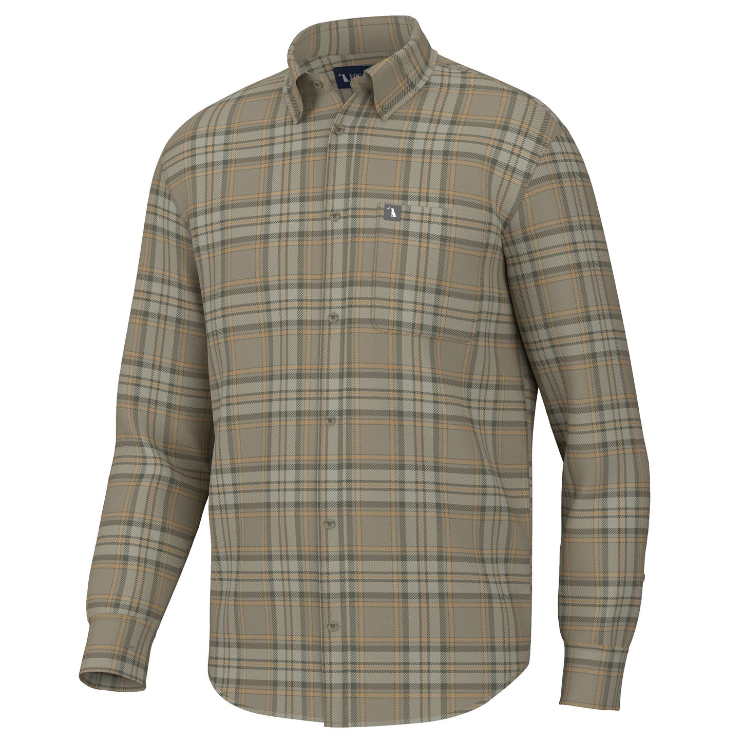 Phelan Stretch Flannel - Navy/Charcoal/Red