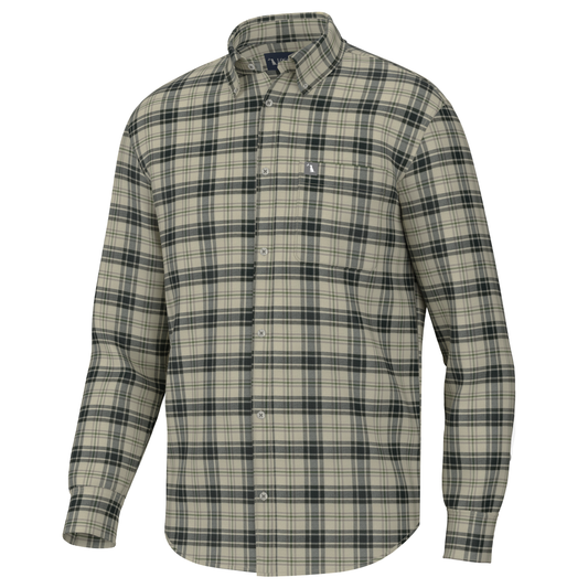 Hutto Stretch Flannel - Khaki/Forest/Grey
