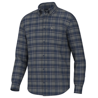 Hudson Stretch Flannel - Gunmetal/Wine/Navy