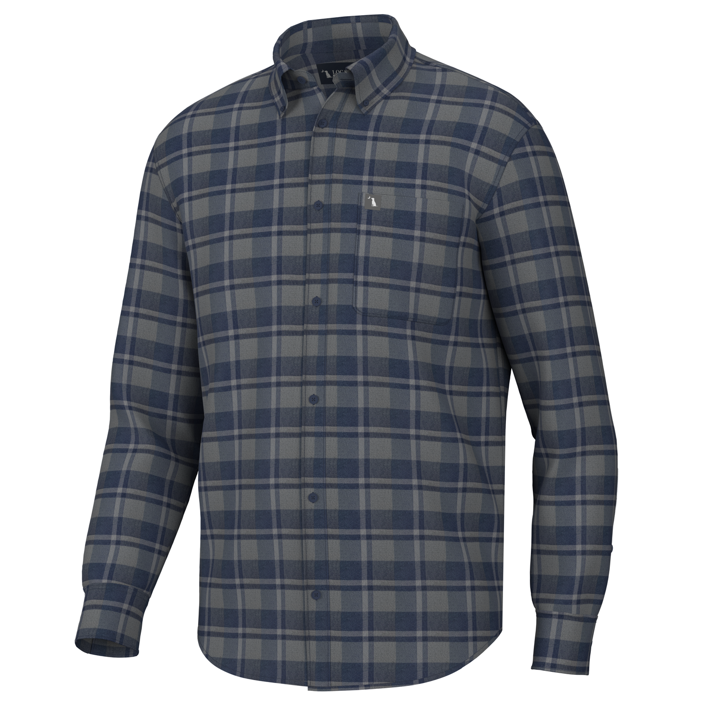 Hudson Stretch Flannel - Charcoal/Navy/Grey