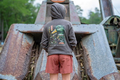 Youth Brushwood Hoodie Duck Species - Charcoal