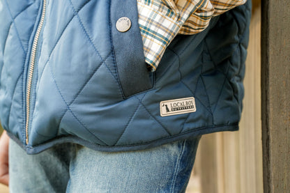 Youth Diamond Quilted Vest - Dark Blue
