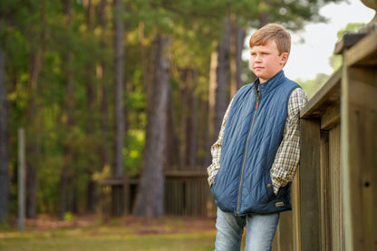 Youth Diamond Quilted Vest - Dark Blue