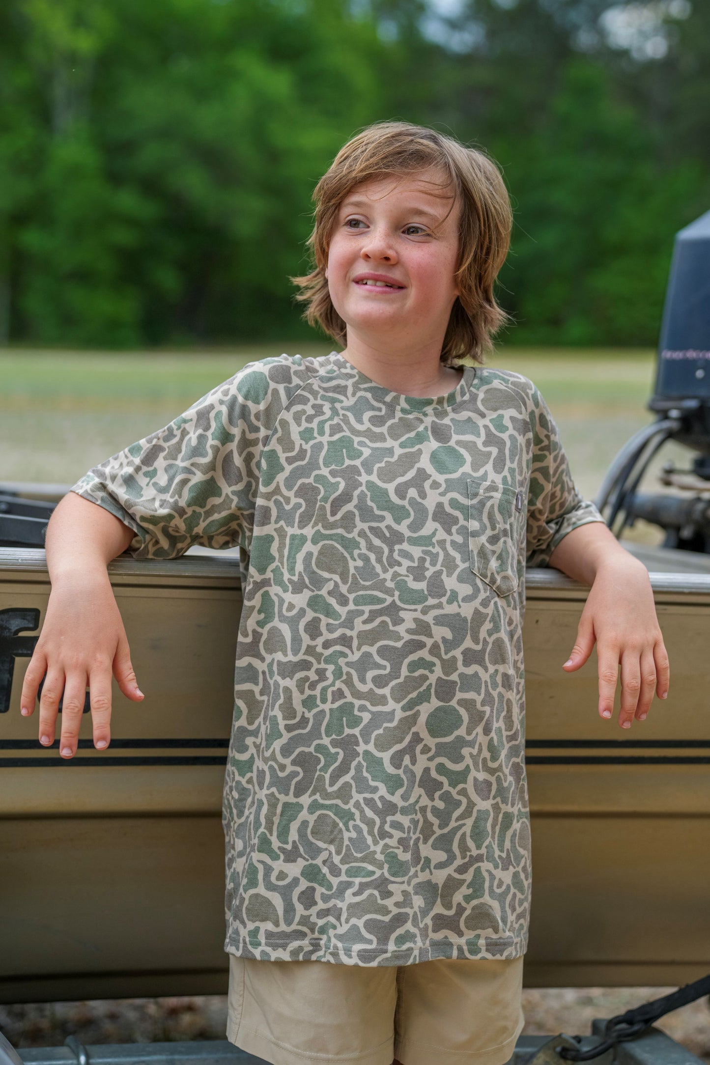 Youth Short Sleeve Heather Performance Shirt - Localflage Forest