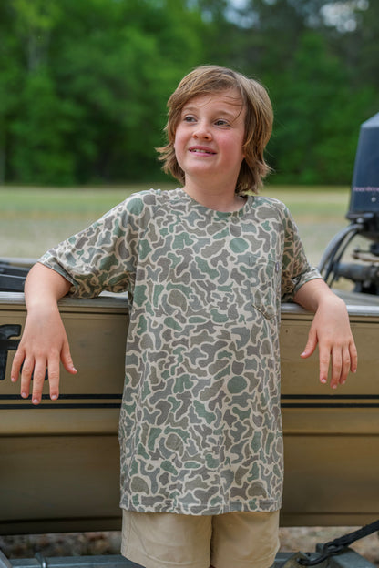 Youth Short Sleeve Heather Performance Shirt - Localflage Forest