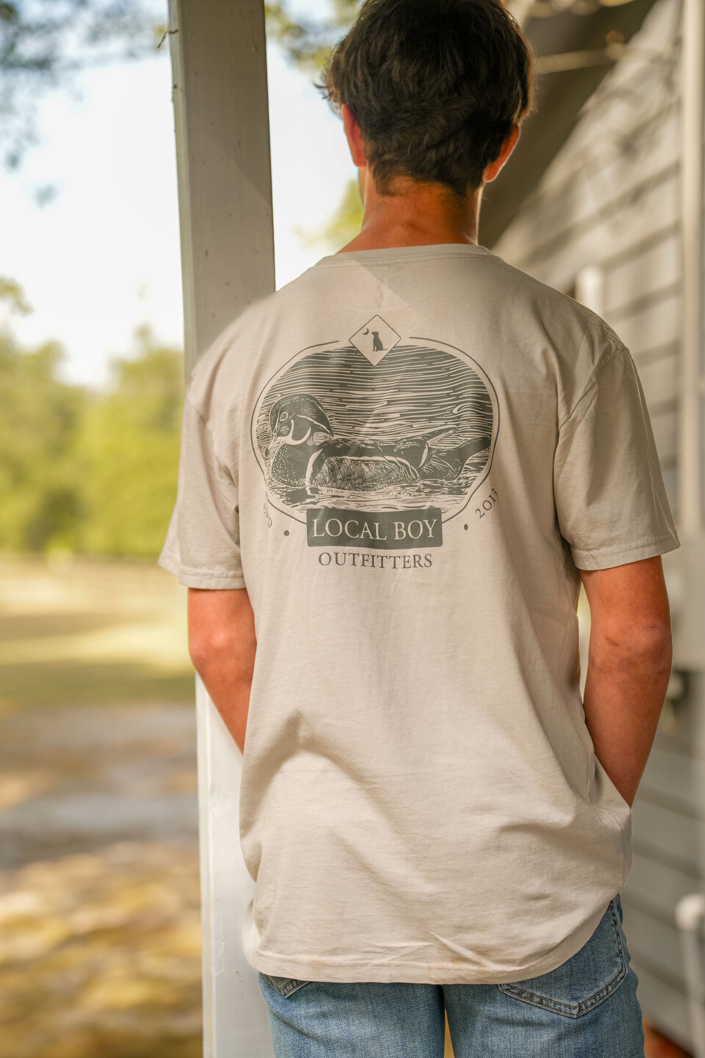 Wood Cut T-Shirt - Silver