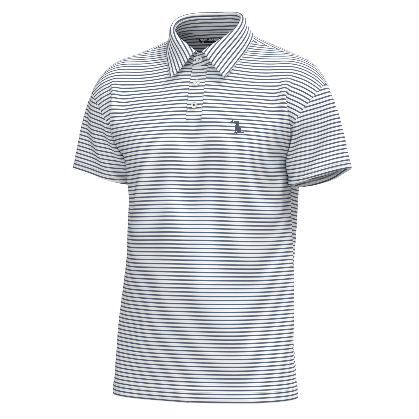 Edisto Polo - Dark Slate/White
