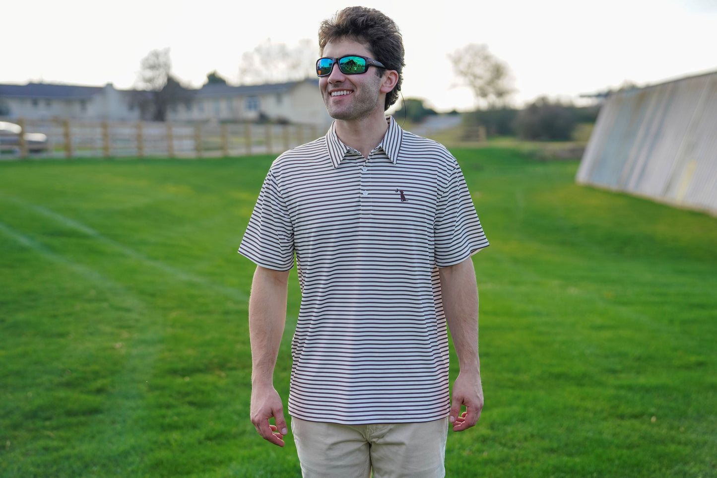 Edisto Polo - Espresso/White