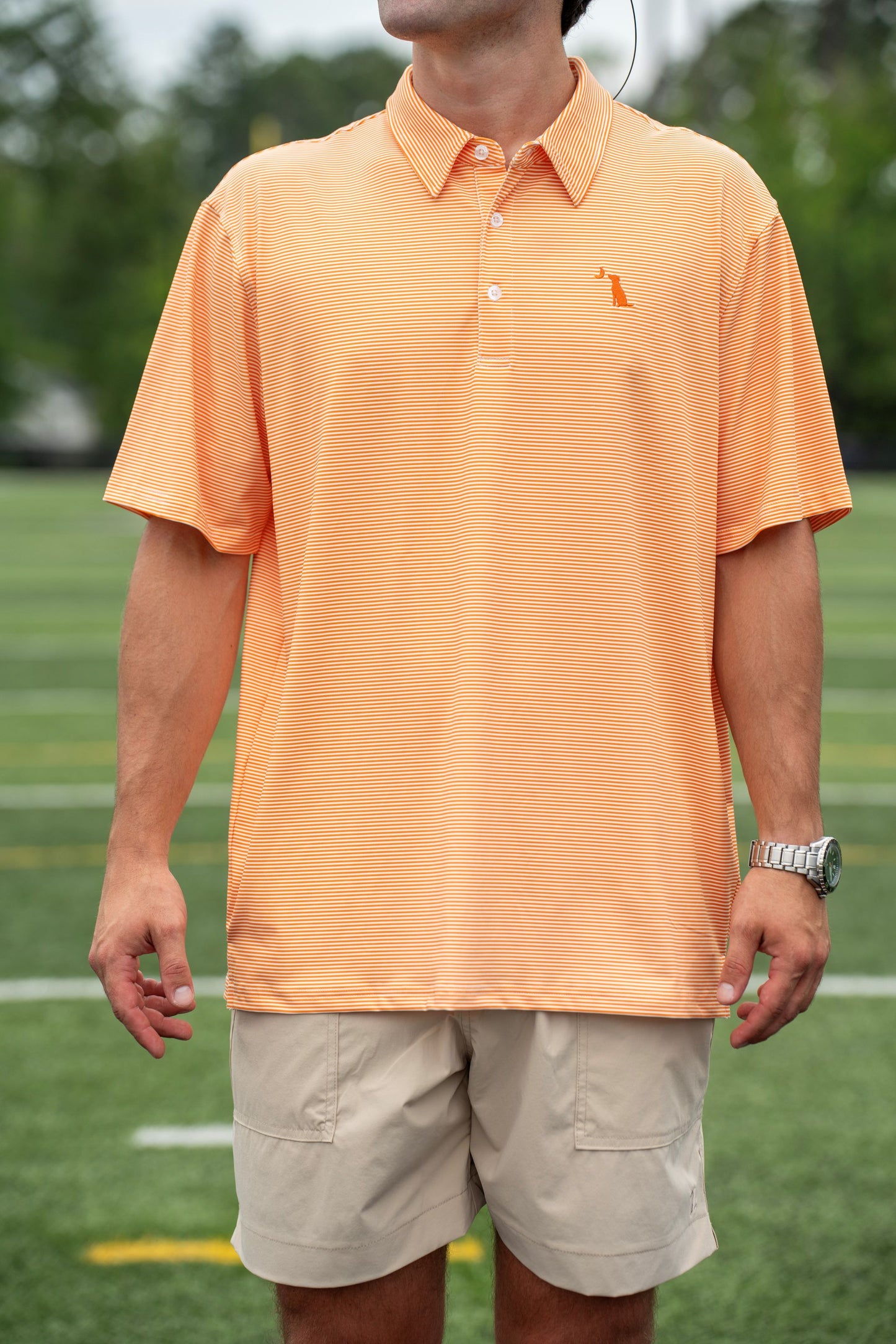 Collegiate Palms Polo - Big Orange/White