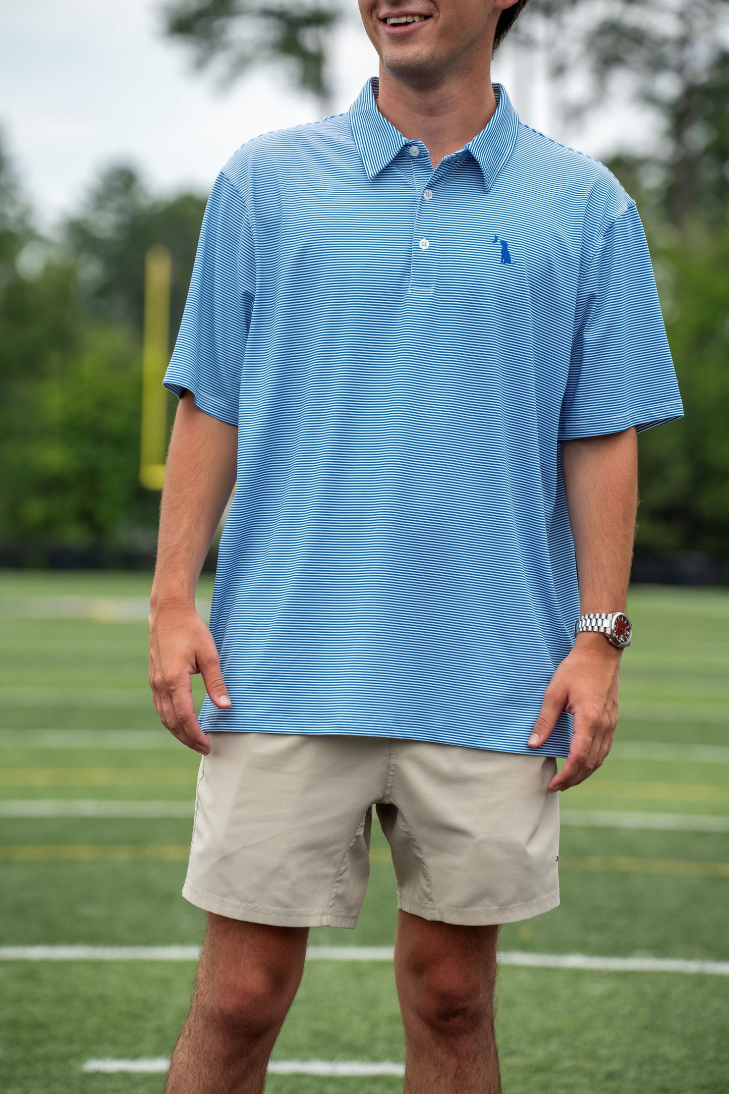 Collegiate Palms Polo - Blue/White
