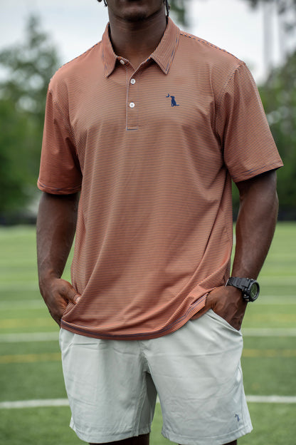 Collegiate Palms Polo - Navy/Orange