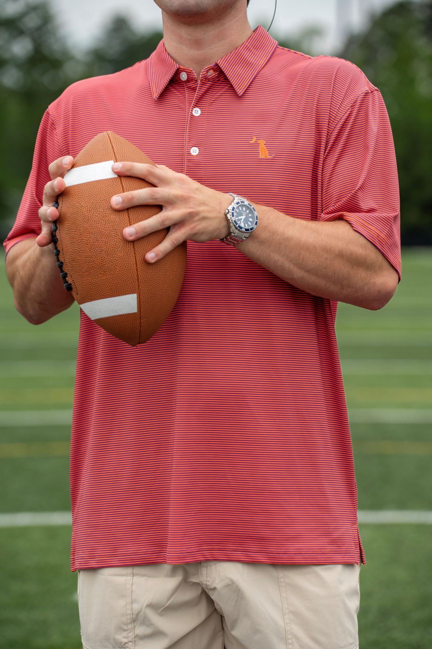 Collegiate Palms Polo - Orange/Purple